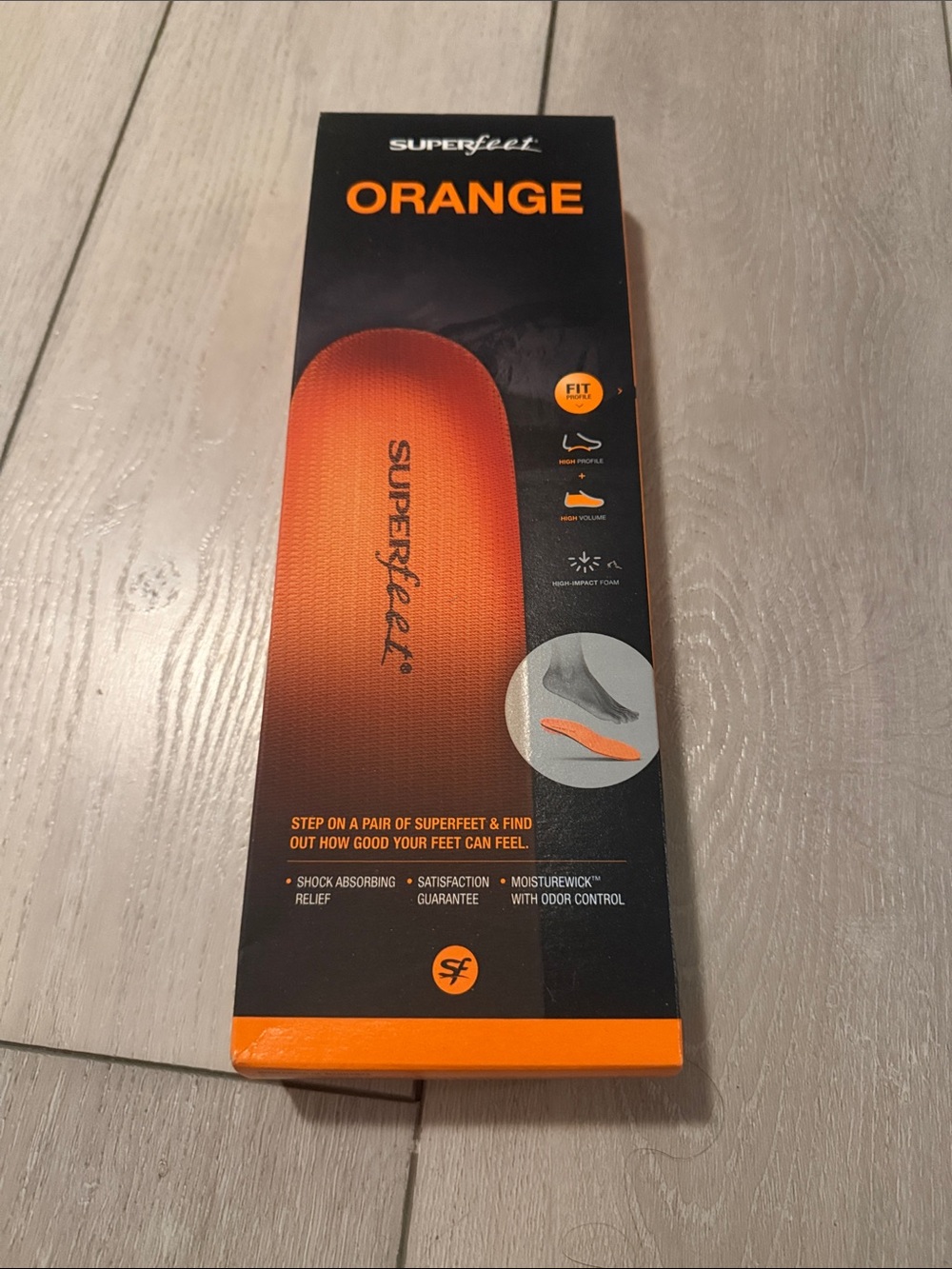 Superfeet Orange Sneaker Insole women’s 6.5-8 or men’s 5.5-7